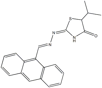 9-anthracenecarbaldehyde (5-isopropyl-4-oxo-1,3-thiazolidin-2-ylidene)hydrazone 结构式