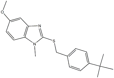 2-[(4-tert-butylbenzyl)sulfanyl]-5-methoxy-1-methyl-1H-benzimidazole 结构式