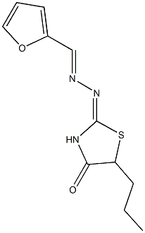 2-furaldehyde (4-oxo-5-propyl-1,3-thiazolidin-2-ylidene)hydrazone 结构式