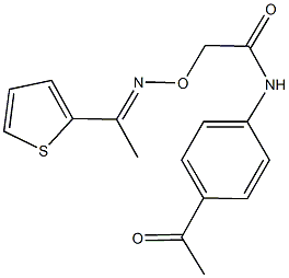 N-(4-acetylphenyl)-2-({[1-(2-thienyl)ethylidene]amino}oxy)acetamide 结构式