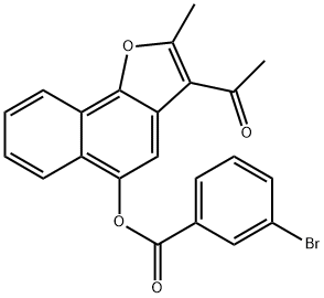 3-acetyl-2-methylnaphtho[1,2-b]furan-5-yl 3-bromobenzoate 结构式