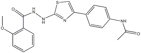 N-(4-{2-[2-(2-methoxybenzoyl)hydrazino]-1,3-thiazol-4-yl}phenyl)acetamide 结构式