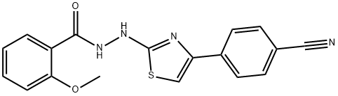 N'-[4-(4-cyanophenyl)-1,3-thiazol-2-yl]-2-methoxybenzohydrazide 结构式