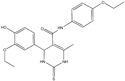 4-(3-ethoxy-4-hydroxyphenyl)-N-(4-ethoxyphenyl)-6-methyl-2-thioxo-1,2,3,4-tetrahydro-5-pyrimidinecarboxamide 结构式