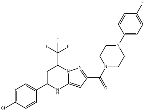 5-(4-chlorophenyl)-2-{[4-(4-fluorophenyl)piperazin-1-yl]carbonyl}-7-(trifluoromethyl)-4,5,6,7-tetrahydropyrazolo[1,5-a]pyrimidine 结构式