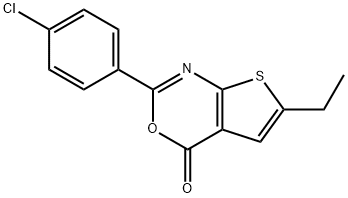 2-(4-chlorophenyl)-6-ethyl-4H-thieno[2,3-d][1,3]oxazin-4-one 结构式