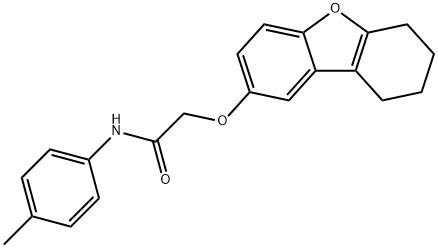 N-(4-methylphenyl)-2-(6,7,8,9-tetrahydrodibenzo[b,d]furan-2-yloxy)acetamide 结构式