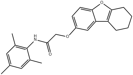 N-mesityl-2-(6,7,8,9-tetrahydrodibenzo[b,d]furan-2-yloxy)acetamide 结构式