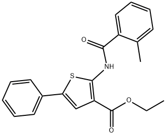 ethyl 2-[(2-methylbenzoyl)amino]-5-phenylthiophene-3-carboxylate 结构式