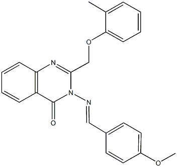 3-[(4-methoxybenzylidene)amino]-2-[(2-methylphenoxy)methyl]-4(3H)-quinazolinone 结构式