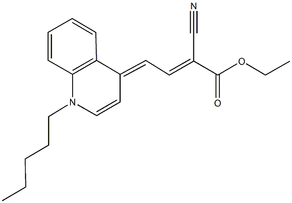 ethyl 2-cyano-4-(1-pentyl-4(1H)-quinolinylidene)-2-butenoate 结构式