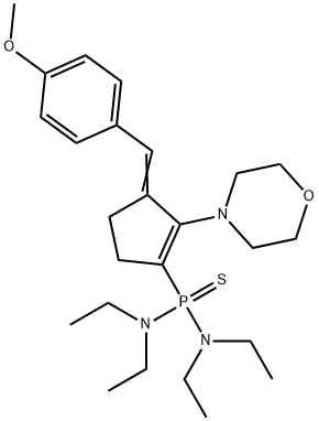 N,N,N',N'-tetraethyl-P-[3-(4-methoxybenzylidene)-2-(4-morpholinyl)-1-cyclopenten-1-yl]phosphonothioic diamide 结构式