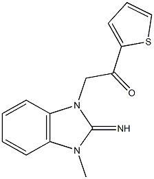 2-(2-imino-3-methyl-2,3-dihydro-1H-benzimidazol-1-yl)-1-(2-thienyl)ethanone 结构式