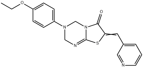 3-(4-ethoxyphenyl)-7-(3-pyridinylmethylene)-3,4-dihydro-2H-[1,3]thiazolo[3,2-a][1,3,5]triazin-6(7H)-one 结构式