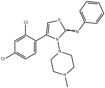 N-(4-(2,4-dichlorophenyl)-3-(4-methyl-1-piperazinyl)-1,3-thiazol-2(3H)-ylidene)-N-phenylamine 结构式