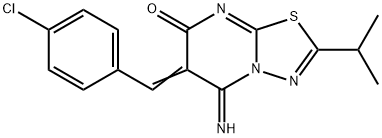 6-(4-chlorobenzylidene)-5-imino-2-isopropyl-5,6-dihydro-7H-[1,3,4]thiadiazolo[3,2-a]pyrimidin-7-one 结构式