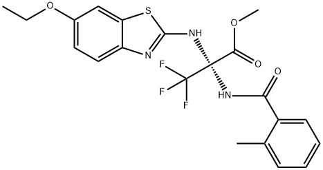 methyl 2-[(6-ethoxy-1,3-benzothiazol-2-yl)amino]-3,3,3-trifluoro-2-[(2-methylbenzoyl)amino]propanoate 结构式