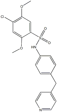 4-chloro-2,5-dimethoxy-N-[4-(4-pyridinylmethyl)phenyl]benzenesulfonamide 结构式