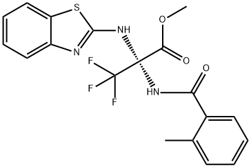 methyl 2-(1,3-benzothiazol-2-ylamino)-3,3,3-trifluoro-2-[(2-methylbenzoyl)amino]propanoate 结构式