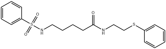 N-[2-(phenylsulfanyl)ethyl]-5-[(phenylsulfonyl)amino]pentanamide 结构式