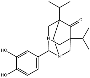 2-(3,4-dihydroxyphenyl)-5,7-diisopropyl-1,3-diazatricyclo[3.3.1.1~3,7~]decan-6-one 结构式