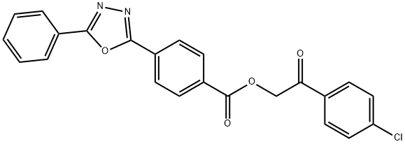 2-(4-chlorophenyl)-2-oxoethyl 4-(5-phenyl-1,3,4-oxadiazol-2-yl)benzoate 结构式