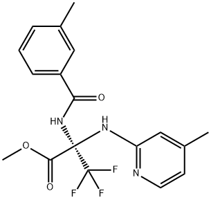 methyl 3,3,3-trifluoro-2-[(3-methylbenzoyl)amino]-2-[(4-methylpyridin-2-yl)amino]propanoate 结构式