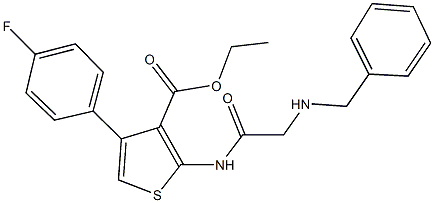 ethyl 2-{[(benzylamino)acetyl]amino}-4-(4-fluorophenyl)-3-thiophenecarboxylate 结构式