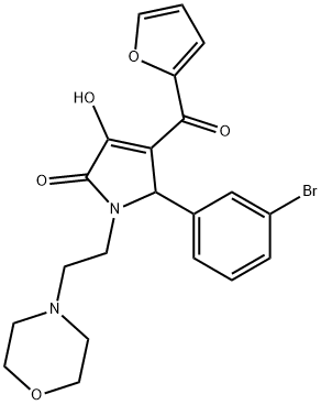 5-(3-bromophenyl)-4-(2-furoyl)-3-hydroxy-1-[2-(4-morpholinyl)ethyl]-1,5-dihydro-2H-pyrrol-2-one 结构式