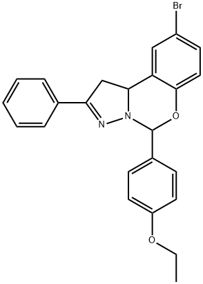 4-(9-bromo-2-phenyl-1,10b-dihydropyrazolo[1,5-c][1,3]benzoxazin-5-yl)phenyl ethyl ether 结构式