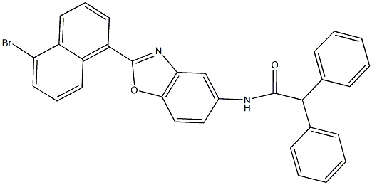 N-[2-(5-bromo-1-naphthyl)-1,3-benzoxazol-5-yl]-2,2-diphenylacetamide 结构式