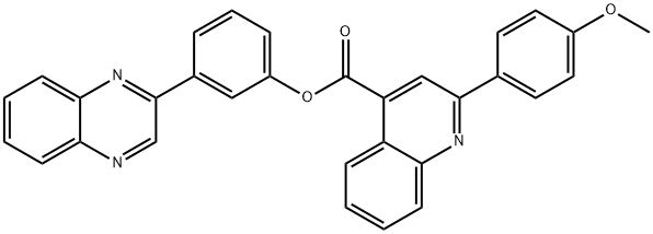 3-(2-quinoxalinyl)phenyl 2-(4-methoxyphenyl)-4-quinolinecarboxylate 结构式