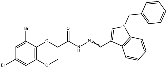 N'-[(1-benzyl-1H-indol-3-yl)methylene]-2-(2,4-dibromo-6-methoxyphenoxy)acetohydrazide 结构式