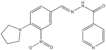 N'-[3-nitro-4-(1-pyrrolidinyl)benzylidene]isonicotinohydrazide 结构式