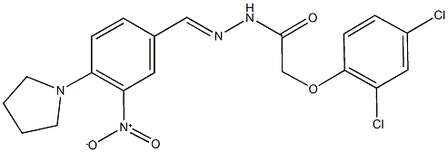 2-(2,4-dichlorophenoxy)-N'-[3-nitro-4-(1-pyrrolidinyl)benzylidene]acetohydrazide 结构式