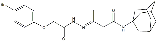 N-(1-adamantyl)-3-{[(4-bromo-2-methylphenoxy)acetyl]hydrazono}butanamide 结构式