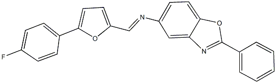 N-{[5-(4-fluorophenyl)-2-furyl]methylene}-N-(2-phenyl-1,3-benzoxazol-5-yl)amine 结构式