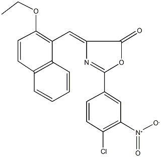 2-{4-chloro-3-nitrophenyl}-4-[(2-ethoxy-1-naphthyl)methylene]-1,3-oxazol-5(4H)-one 结构式