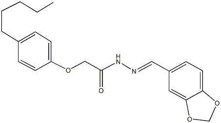 N'-(1,3-benzodioxol-5-ylmethylene)-2-(4-pentylphenoxy)acetohydrazide 结构式