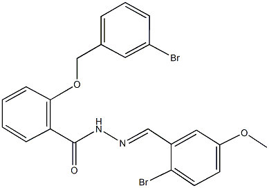 2-[(3-bromobenzyl)oxy]-N'-(2-bromo-5-methoxybenzylidene)benzohydrazide 结构式