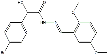 2-(4-bromophenyl)-N'-(2,5-dimethoxybenzylidene)-2-hydroxyacetohydrazide 结构式