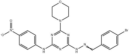 4-bromobenzaldehyde [4-{4-nitroanilino}-6-(4-morpholinyl)-1,3,5-triazin-2-yl]hydrazone 结构式