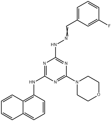 3-fluorobenzaldehyde [4-(4-morpholinyl)-6-(1-naphthylamino)-1,3,5-triazin-2-yl]hydrazone 结构式