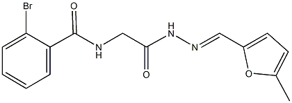 2-bromo-N-(2-{2-[(5-methyl-2-furyl)methylene]hydrazino}-2-oxoethyl)benzamide 结构式