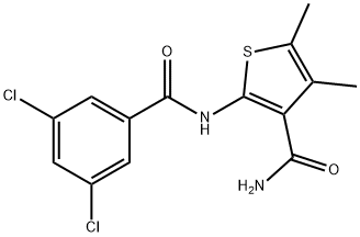 2-[(3,5-dichlorobenzoyl)amino]-4,5-dimethyl-3-thiophenecarboxamide 结构式