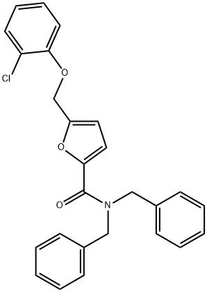 N,N-dibenzyl-5-[(2-chlorophenoxy)methyl]-2-furamide 结构式