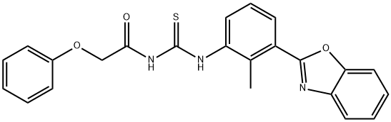 N-[3-(1,3-benzoxazol-2-yl)-2-methylphenyl]-N'-(phenoxyacetyl)thiourea 结构式