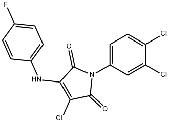 3-chloro-1-(3,4-dichlorophenyl)-4-(4-fluoroanilino)-1H-pyrrole-2,5-dione 结构式