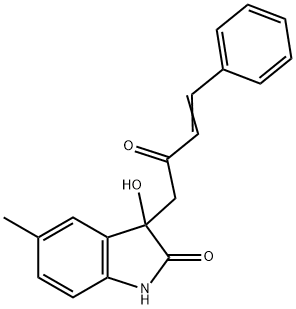 3-hydroxy-5-methyl-3-(2-oxo-4-phenyl-3-butenyl)-1,3-dihydro-2H-indol-2-one 结构式