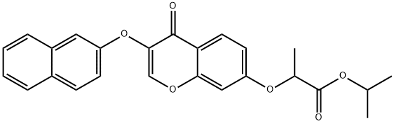 isopropyl 2-{[3-(2-naphthyloxy)-4-oxo-4H-chromen-7-yl]oxy}propanoate 结构式
